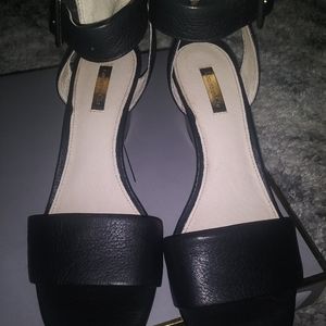New Louise et Cie Black Wedge Sandals